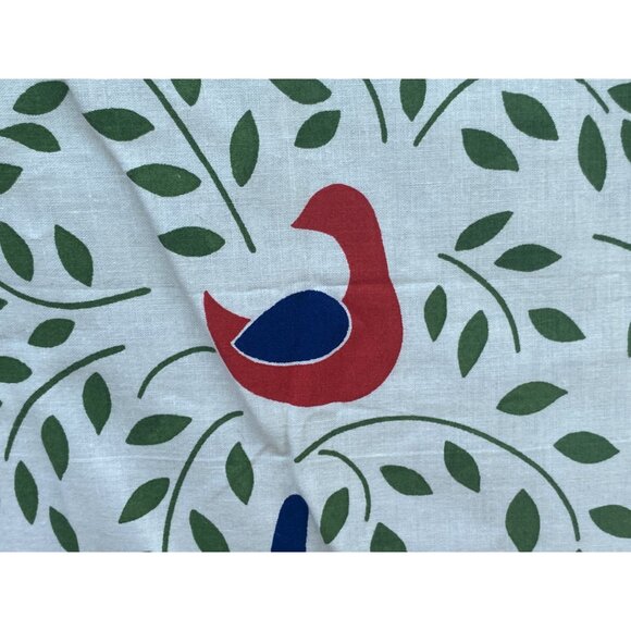 Country Stencil Pillow Cut and Sew panel 16 in Blue Red Bird Vintage - Picture 6 of 8